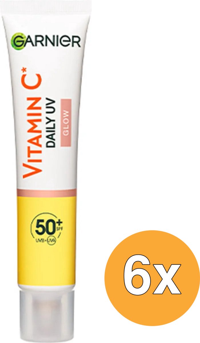 6x Garnier Skin Active Dagcreme Vitamine C UV Glow SPF 50 (40 ml)
