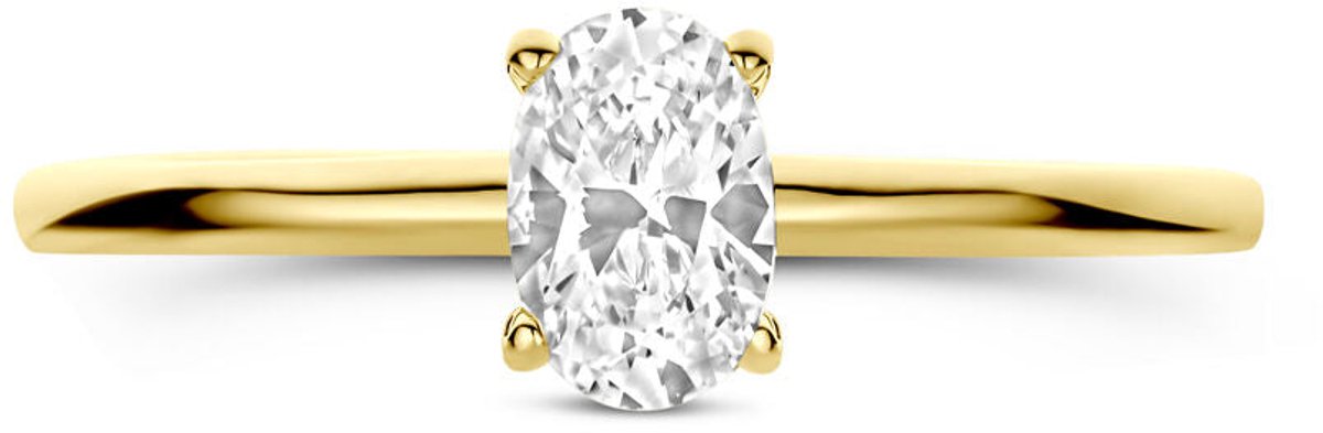 14K Geelgouden Ring met Zirkonia 4034925 – 6 × 4 mm