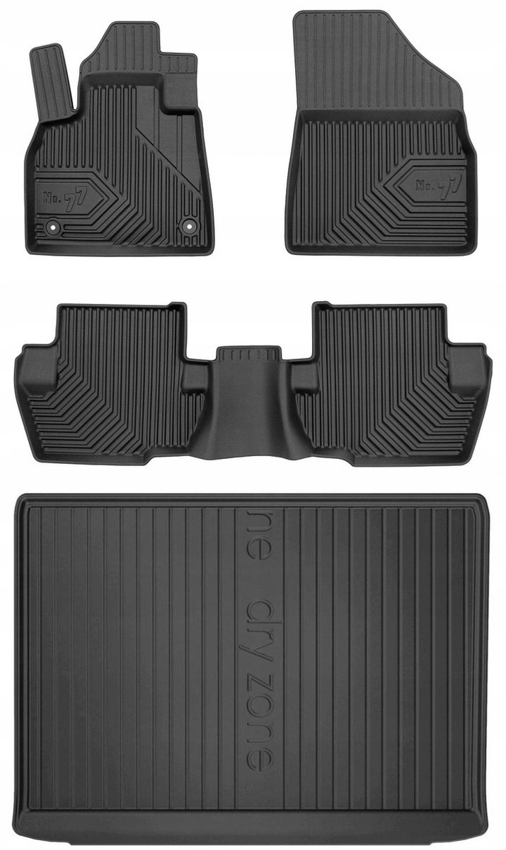 FROGUM 77 Set Automatten en Kofferbakmat - Geschikt voor CITROEN DS5 Hatchback (2011-2015) - TPE Rubber - Zwart