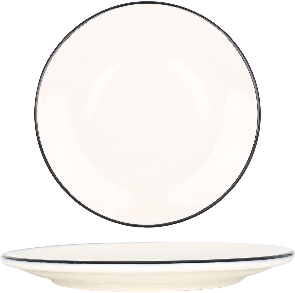 Bonna Dinerbord - Linea Black - Porselein - 30 cm - set van 6