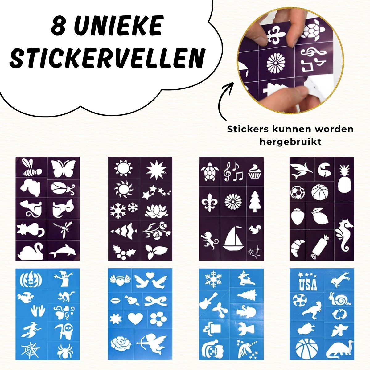 Boncy® XXL Glitter Tattoo Set - Schmink Tattoos Body Glitters - Incl. Sjablonen en Glitterstiften - Tijdelijke Nep Tatoeages Voor Kinderen & Volwassenen - Glittergel Gezicht - Temporary Kinder Gel Neptattoos - Plak Lijm Tatoeage - Neptattoo Haar Face — afbeelding 5