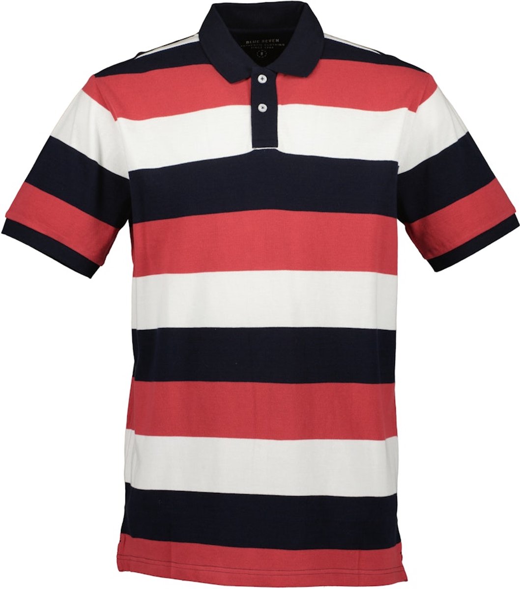 Blue Seven - Polo 321194 rood streep KM - maat XL
