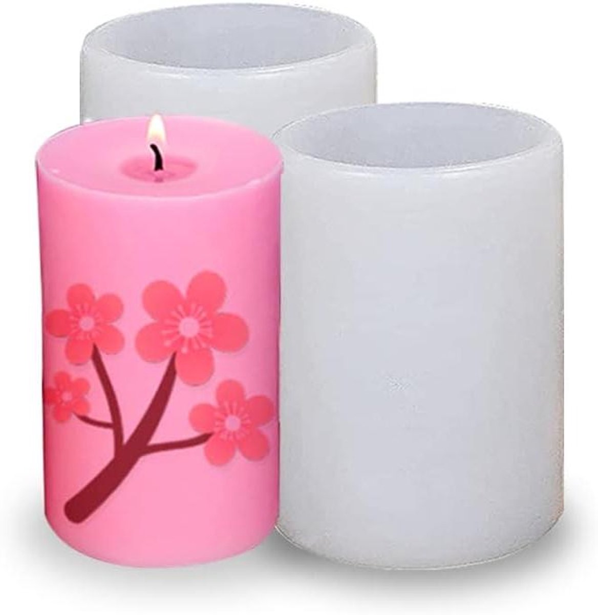 Siliconen vorm voor kaarsen en handgemaakte zeep - set van 2 stuks. Ideaal voor kaarsen maken en handwerk decoratie.