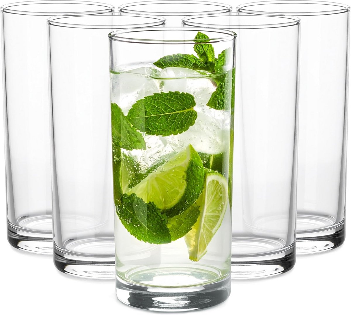 Set van 6 Doorzichtige Waterglazen voor Sap en Longdrinks 280 ml