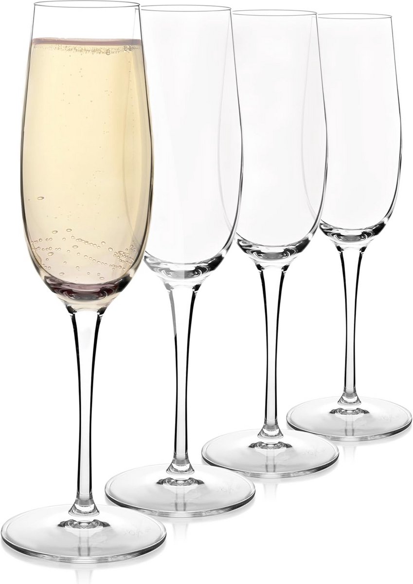Set van 4 Champagnefluiten - Elegante Glazen voor Mousserende Wijn - 226 ml