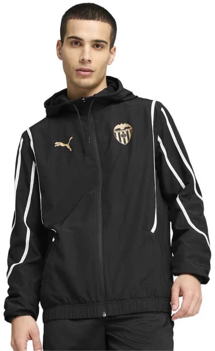 Puma Valencia Cf 23/24 Voor De Wedstrijd Jas Zwart
