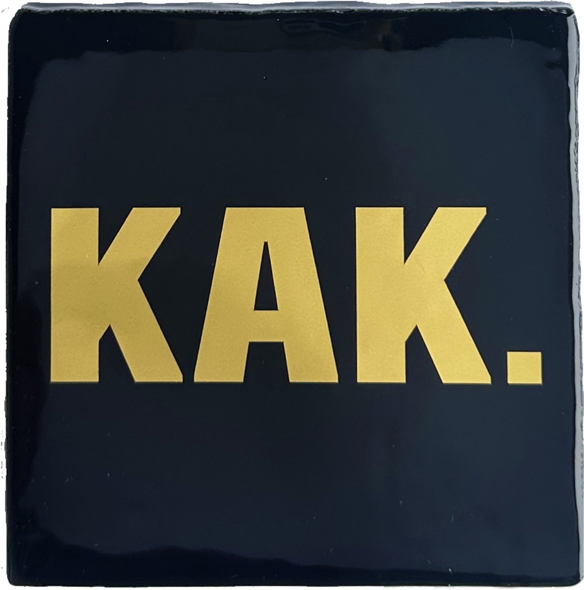 Snoes Decotegel 'KAK.' Goud - Handgemaakt Spaans - WC Tegel Wanddecoratie