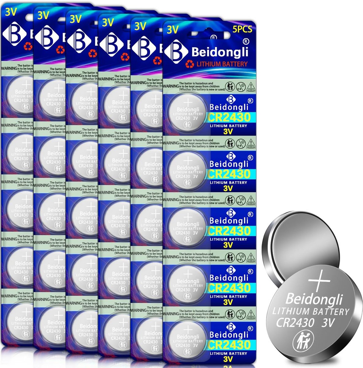 30 Stuks CR2430 Knoopcelbatterijen 3V Lithium Batterijen Lange Levensduur