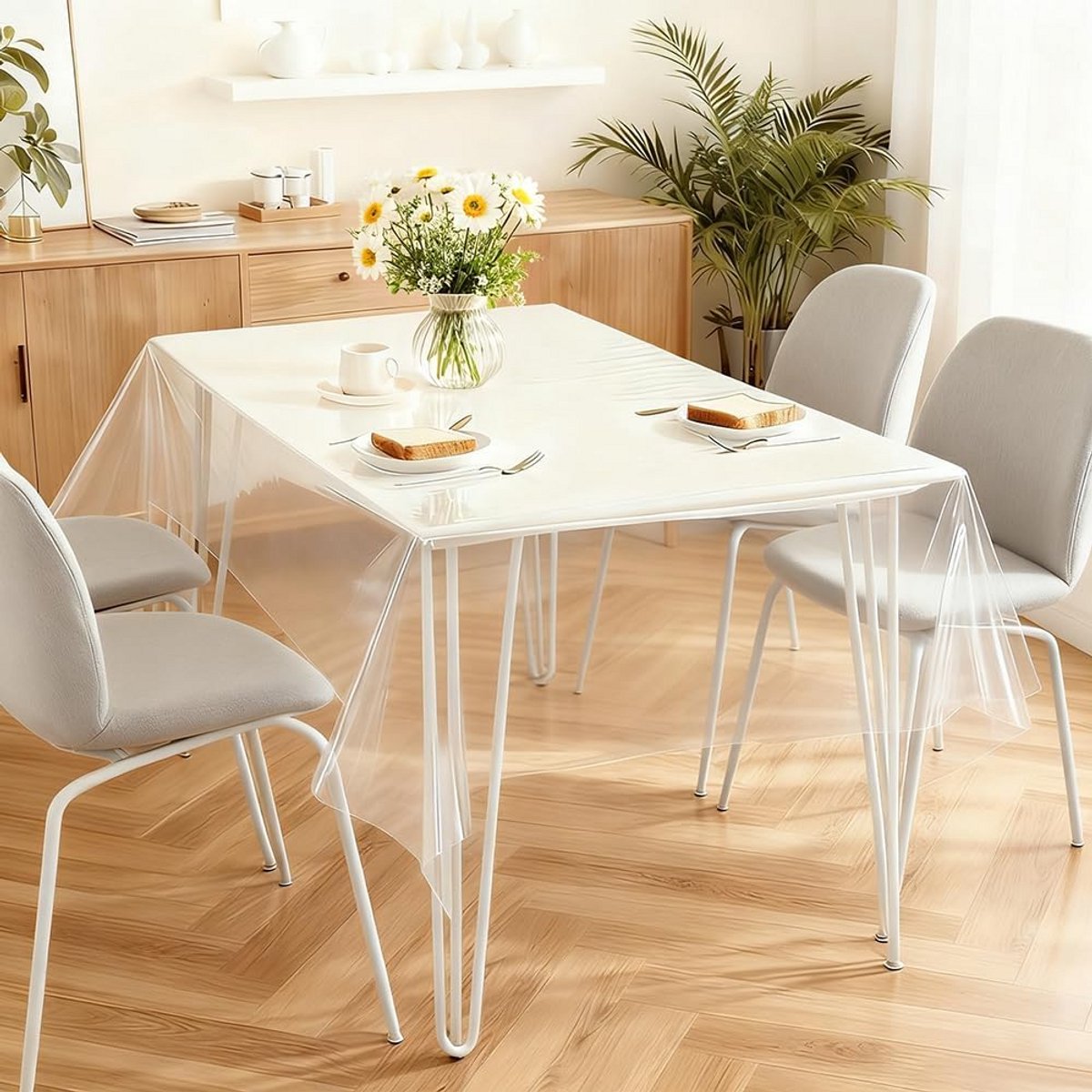 Ronde Transparante Tafel Folie Beschermer - Waterdicht en Afwasbaar PVC Kleed