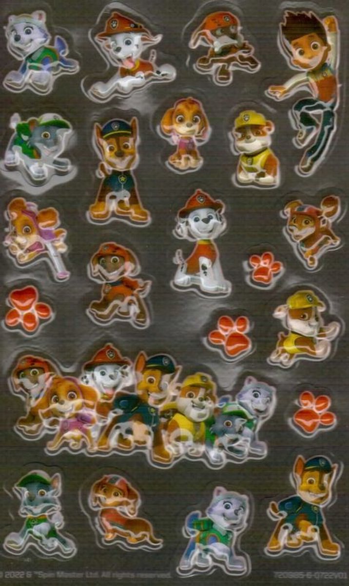 PAW Patrol stickers speelgoed - Totum super stickerset XL jongens en meisjes vanaf 3 jaar - 36 x 36 cm - 7 vellen incl. metallic en 3D stickers en spelletjes cadeautip knutselen — afbeelding 20