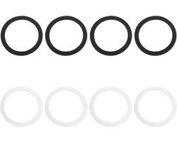 Allecto - PVC O-ring - Afdichtingsring - 8 stuks - Zeefpakking - Qrity - Compatibel - Gootsteen afvoerpijp - Zwart en wit - Afdichtingsring - Geschikt voor 110 mm - EVA - Afdichtingsring.