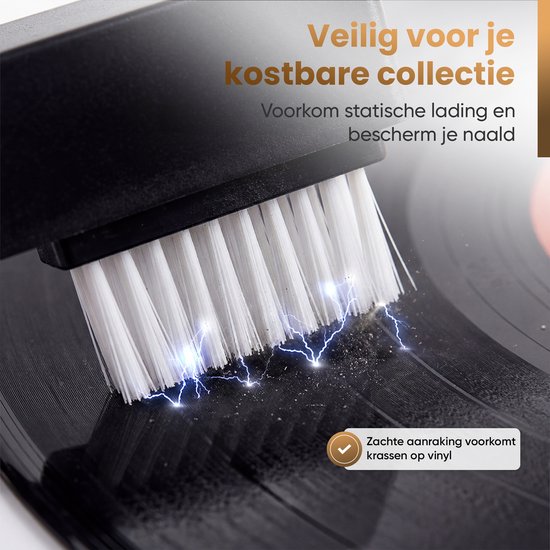 BLU LP Schoonmaakset - Incl Extra Vloeistof & reinigingsdoek - Vinyl Cleaning Kit - Platenborstel - Platenreiniger - Antistatisch - LP Borstel - Platen Schoonmaakset - Vinyl Borstel - Vinyl Reiniger - LP Reiniger — afbeelding 5