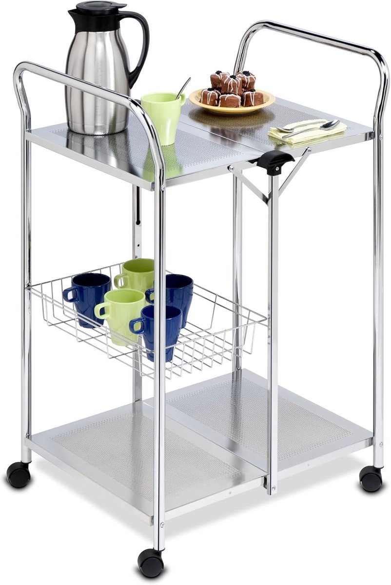 Deluxe Vouwbare Duwkar 50.8x64.8x97.8 cm - Chroom