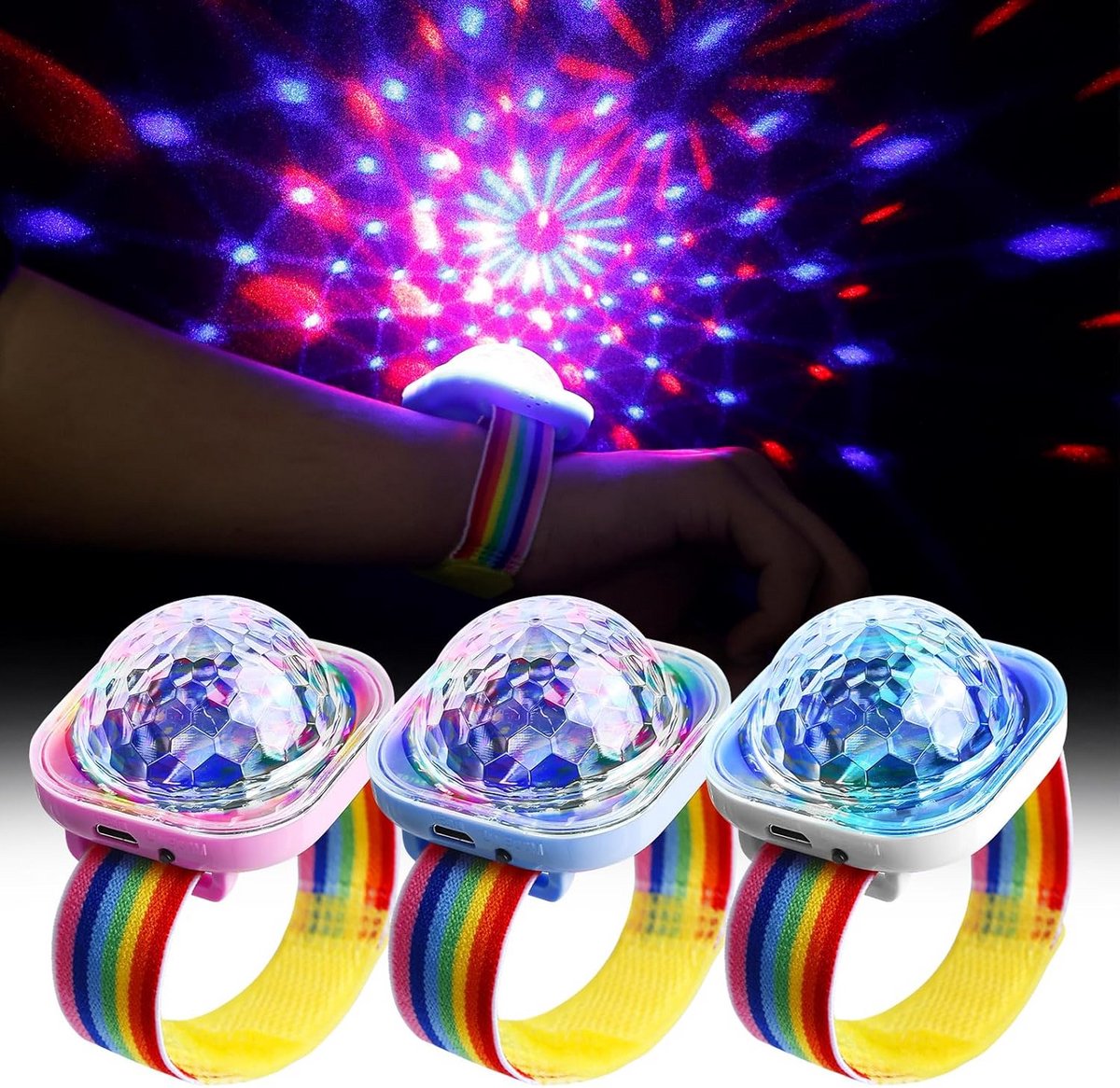 Muziekgestuurde Mini Discobollamp - 3 Stuks voor Feesten en Verlichting