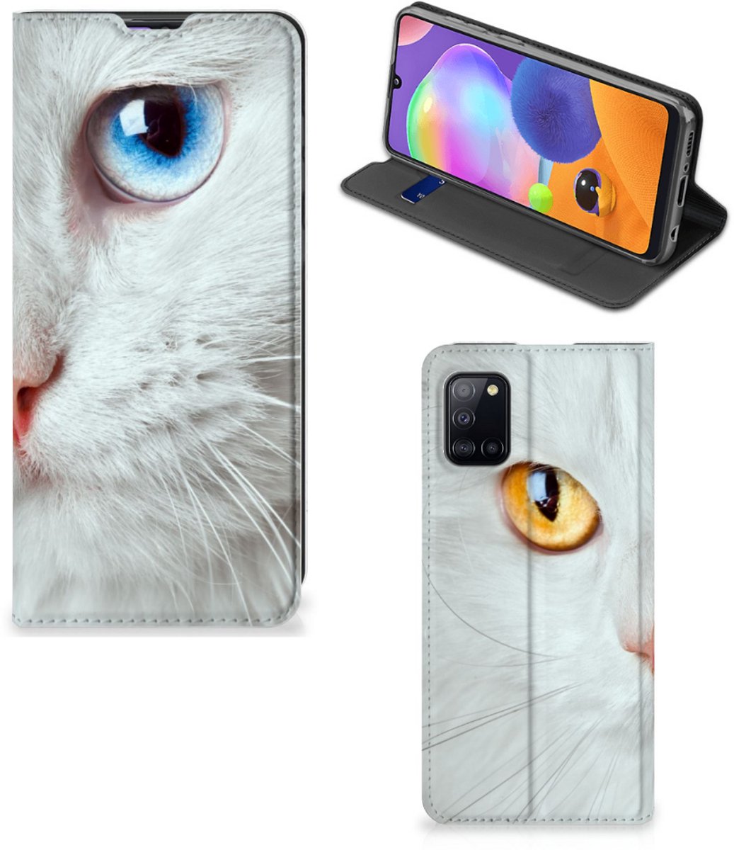 Samsung Galaxy A31 Hoesje maken Witte Kat