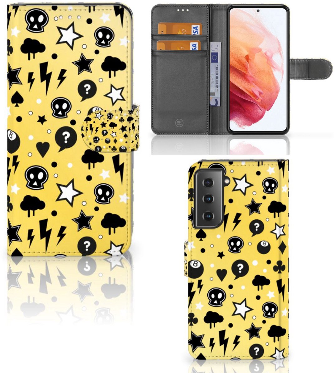 Telefoonhoesje met Naam Samsung Galaxy S21 Punk Geel
