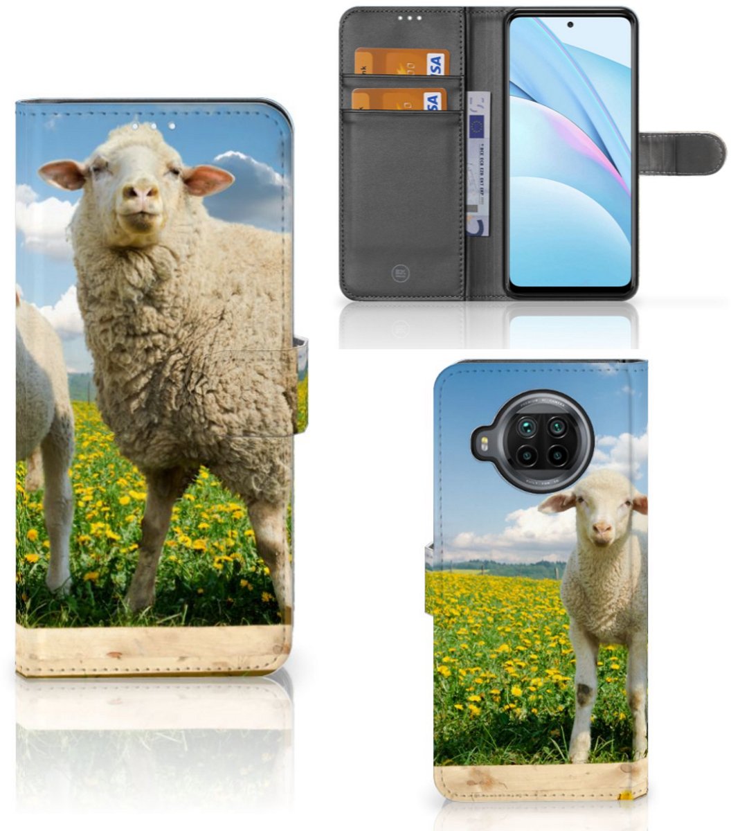 Xiaomi Mi 10T Lite Telefoonhoesje met Pasjes Schaap en Lammetje