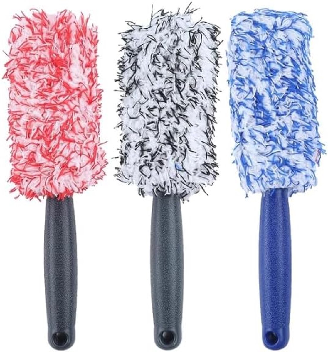 3x Microvezel Velgenborstel Set – Zachte Reiniging voor Aluminium & Stalen Velgen