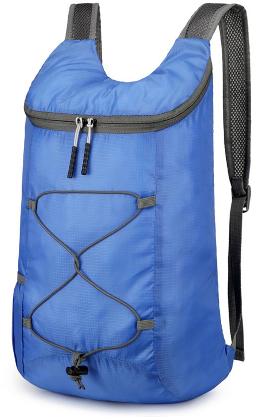 Ultralichte outdoorrugzak, opvouwbaar, multifunctionele sport- en wandelrugzak, waterdicht, geschikt voor kamperen, wandelen, fietsen, winkelen, enz., grote capaciteit voor dagelijkse opslag, Blauw, 40 x 26 x 14 cm