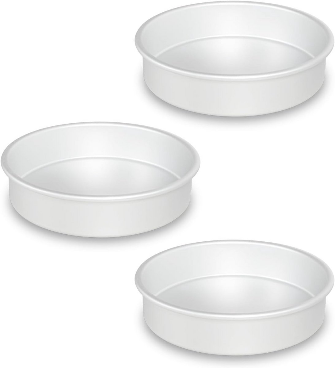 Set van 3 Ronde Cakevormen van 20 cm voor Taarten en Gebak