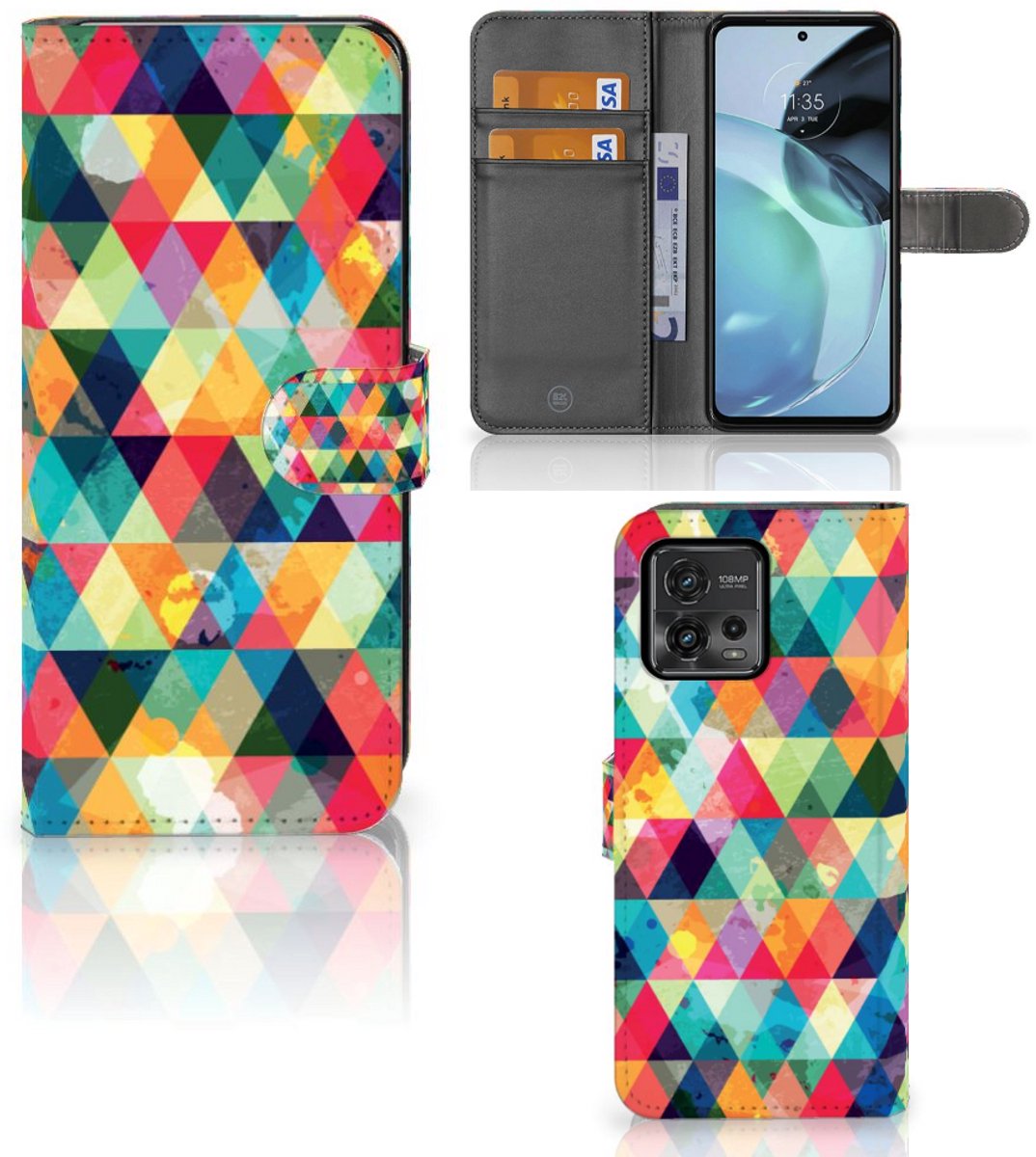 Motorola Moto G72 Telefoon Hoesje Geruit