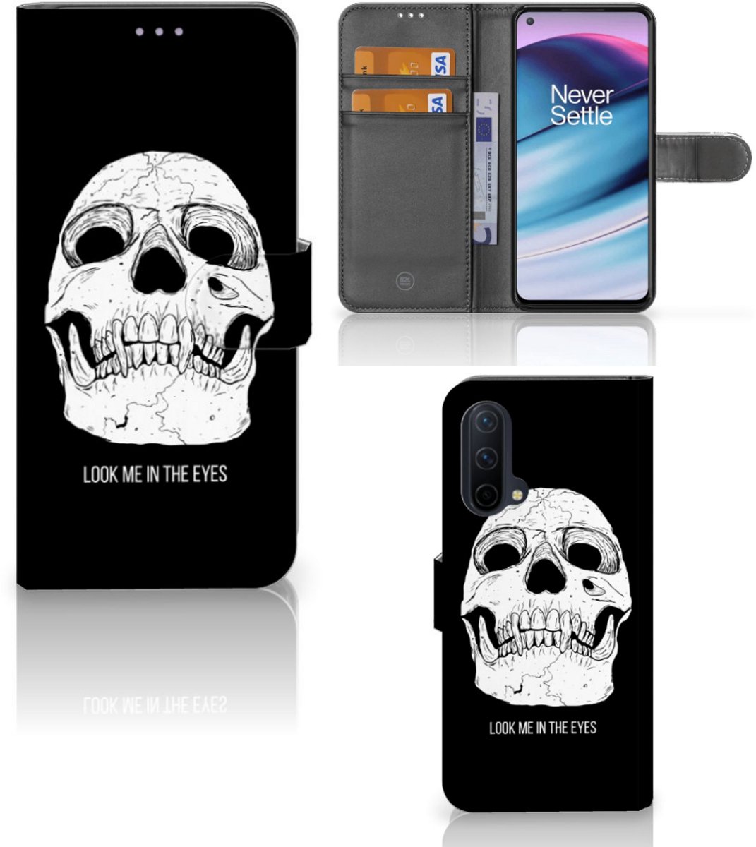 Book Case voor Telefoonhoesje met Naam OnePlus Nord CE 5G Skull Eyes