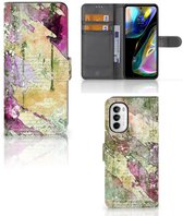 Cuir PU Portefeuille Livre Motorola Moto G52 | Moto G82 Coque Lettre De Peinture