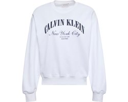 Calvin Klein Trui Logo Graphic Crewnec Lv047f818g Yaf Bright White Dames Maat - M