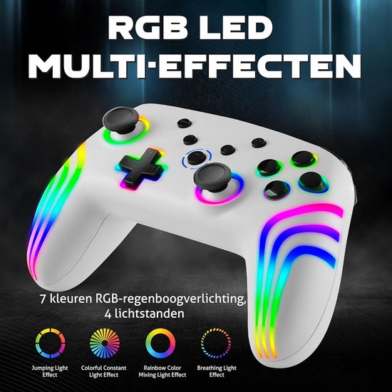 Draadloze Controller voor Switch, PC, iOS en Android met RGB Verlichting — afbeelding 5