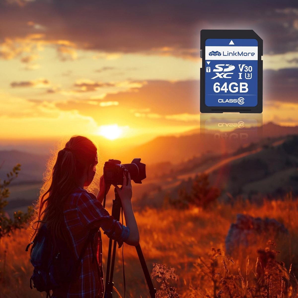 64 GB SD-kaart voor camera – UHS-I, U3, V30, Klasse 10, Geheugenkaart met Leessnelheid tot 90 MB/s en Schrijfsnelheid tot 50 MB/s