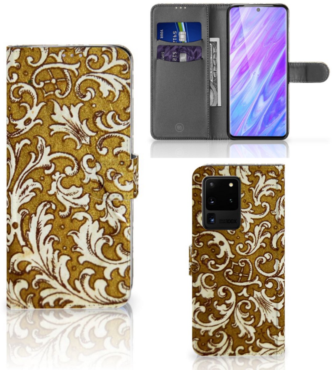 Wallet Case Samsung Galaxy S20 Ultra Barok Goud