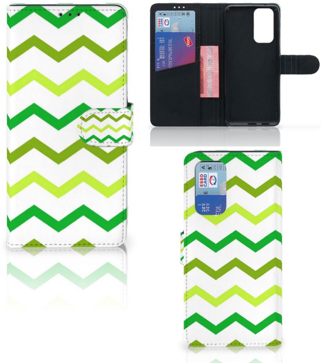 OnePlus 9 Pro Telefoon Hoesje Zigzag Groen