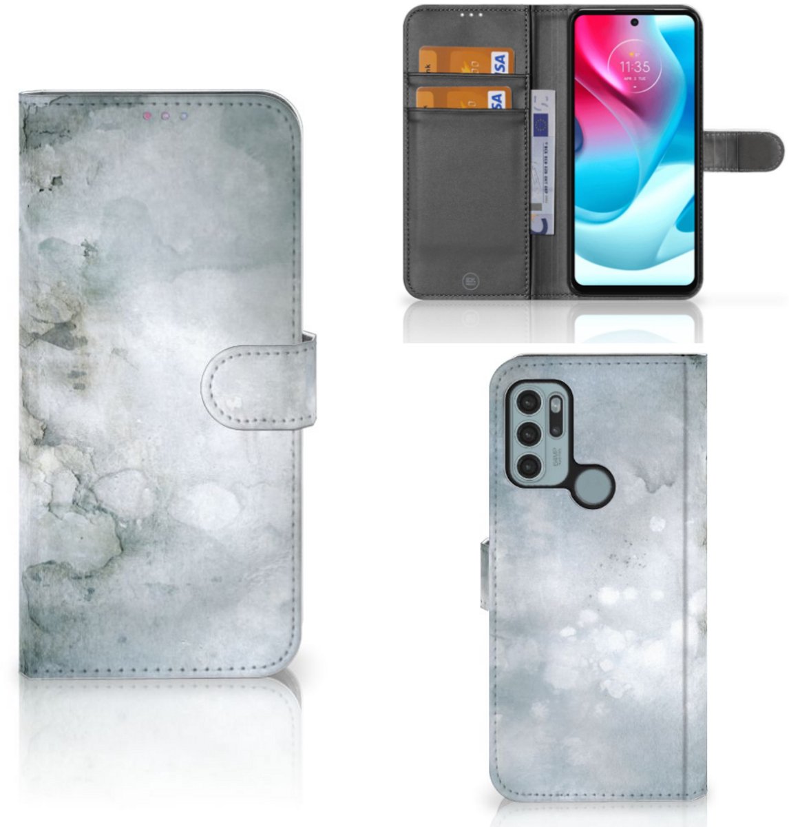 Hoesje Motorola Moto G60s Painting Grey
