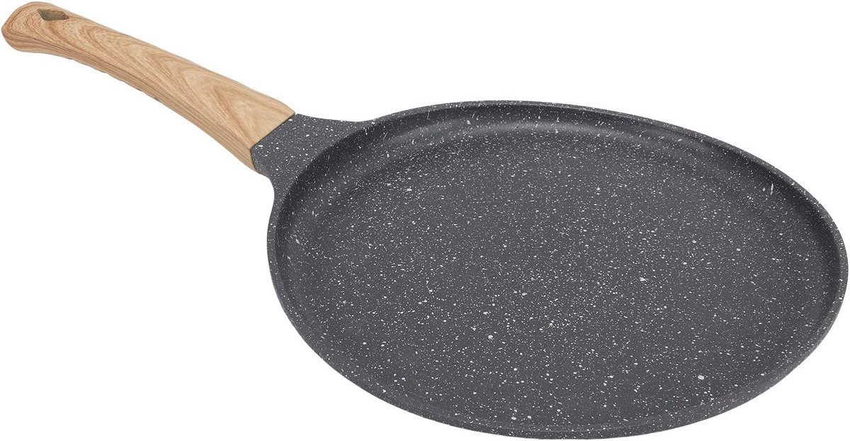 Antiaanbak Pannenkoekenpan - Ideaal voor Omeletten en Pizza's, Geschikt voor Inductie en Gas