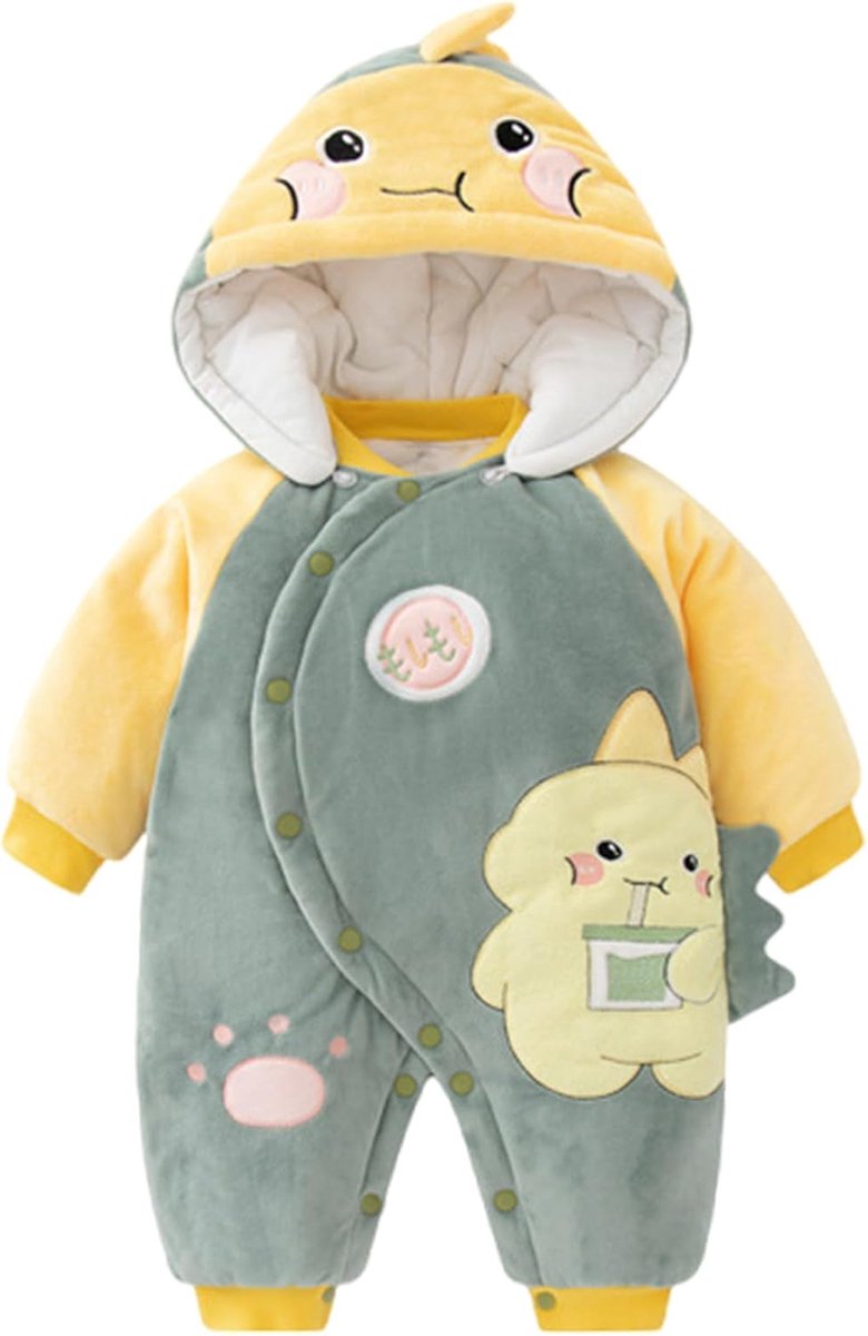 Comfortabele Babyoverall met Capuchon en Voetjes voor Winter