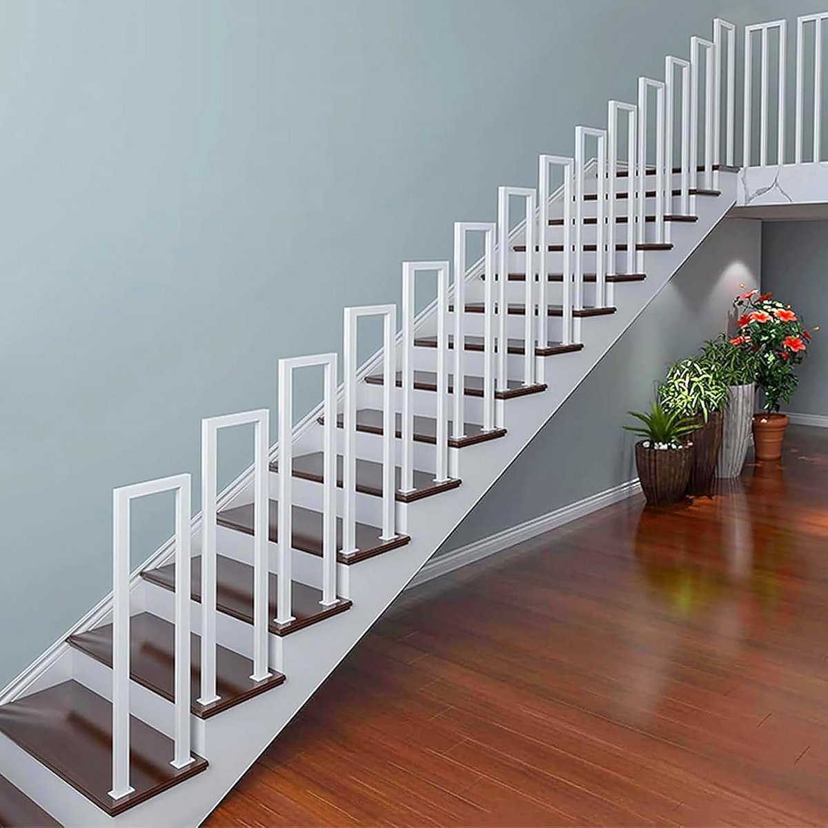 Metalen Trapleuning voor Binnen en Buiten, U-vormige Balustrade, 75cm Hoogte, Ideaal voor Balkons en Gangen