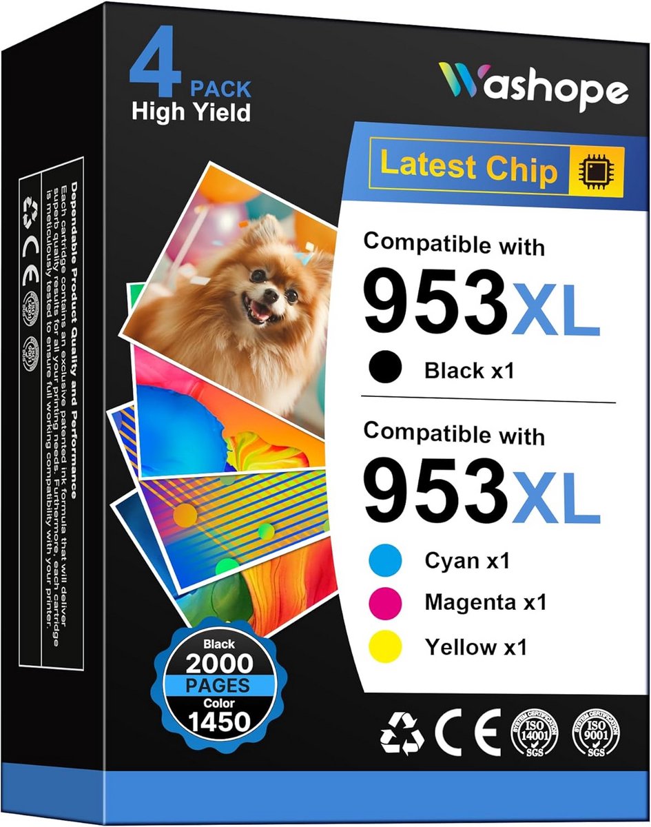 Druckerpatronen Compatibel voor 953XL - Verpakking met 4 Cartridges