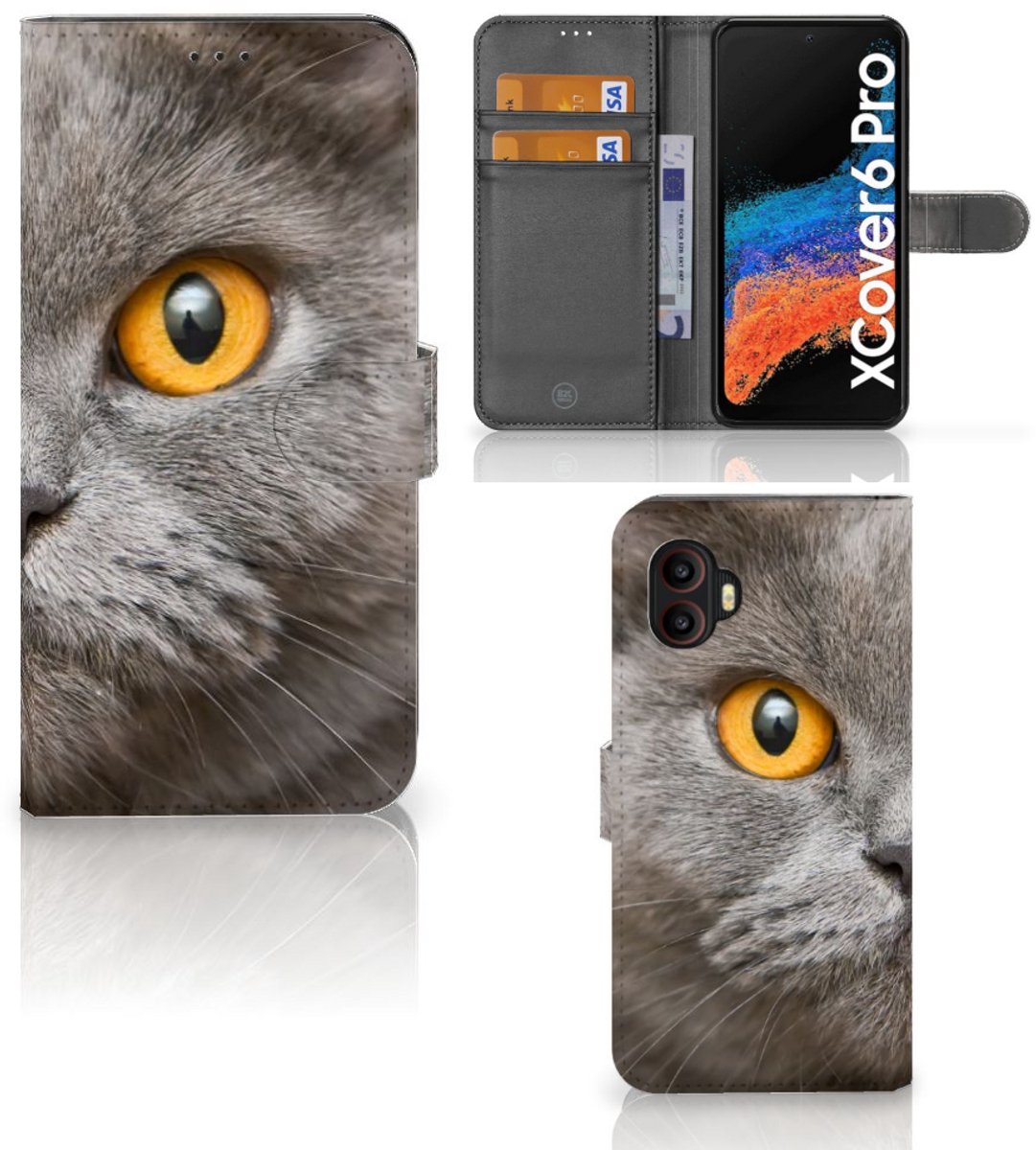 Telefoonhoesje met Pasjes Samsung Galaxy Xcover 6 Pro Britse Korthaar