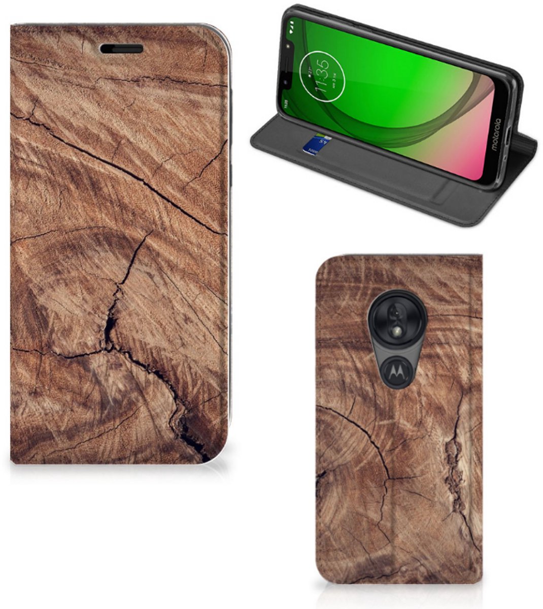 Motorola Moto G7 Play Book Wallet Case Tree Trunk