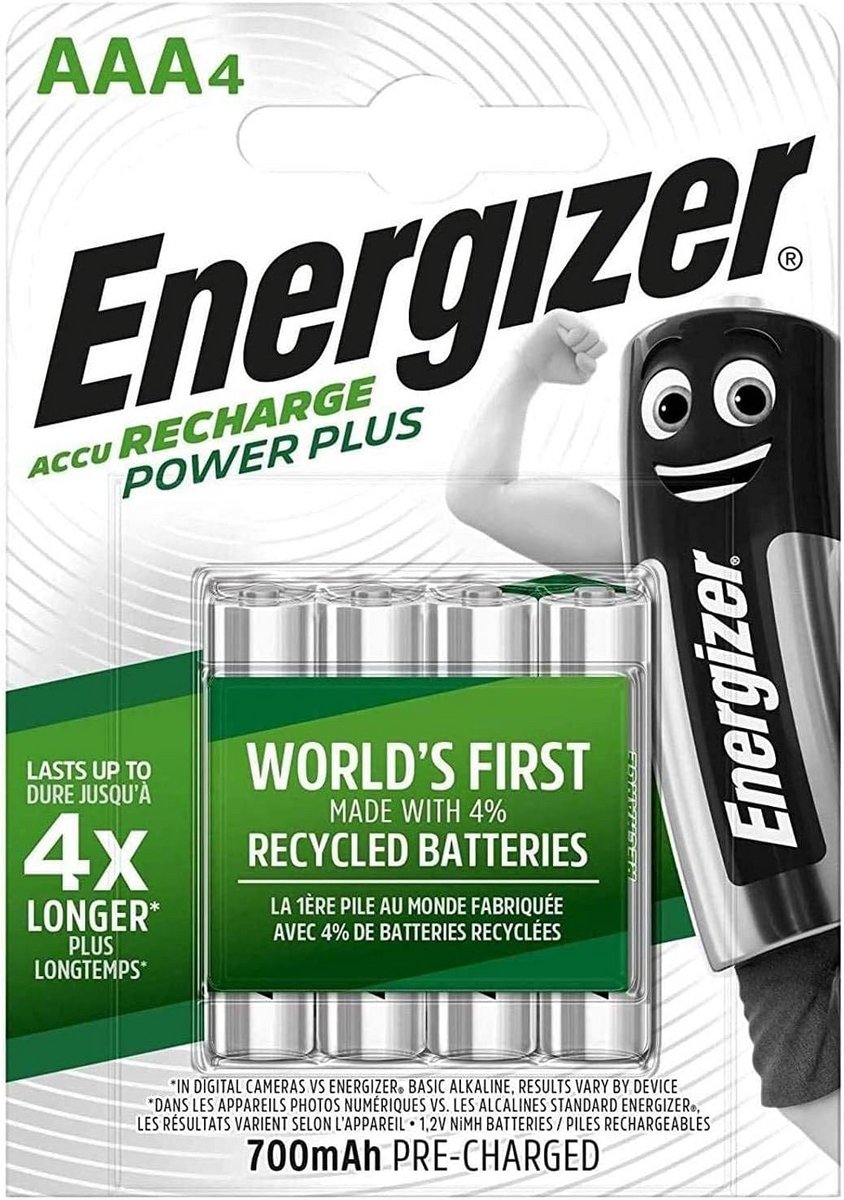 Oplaadbare Micro AAA Accu 1.2V 700mAh - 4 Stuks