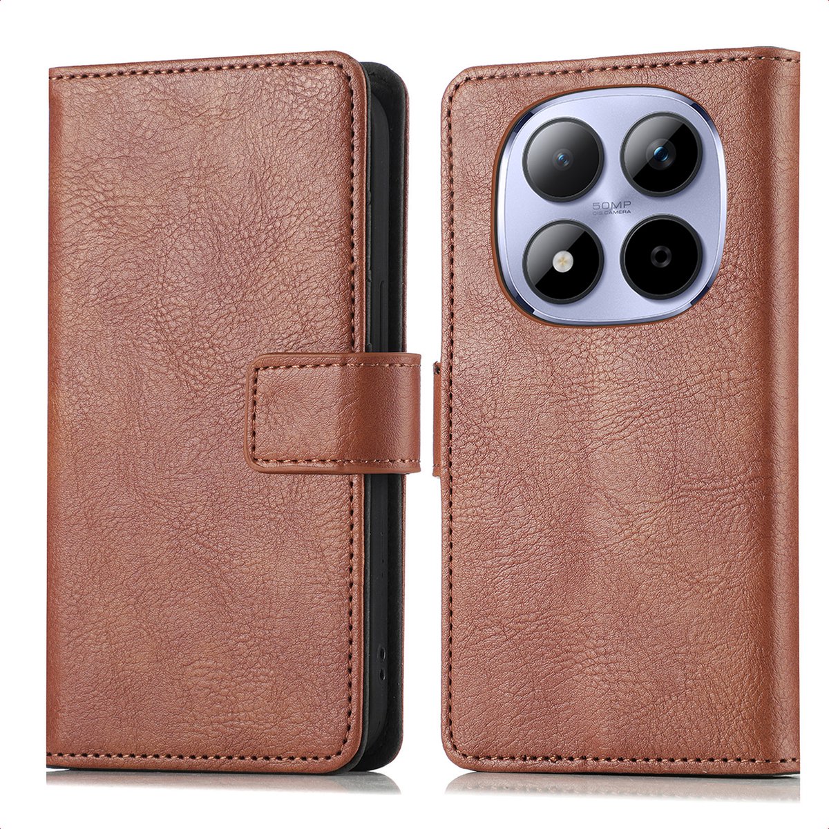imoshion Hoesje - Geschikt voor Xiaomi Redmi Note 15 (4G) - Luxe Bookcase - Bruin