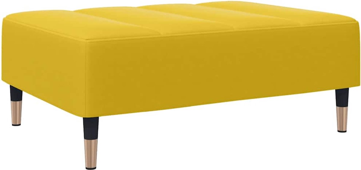 vidaXL - Voetenbank - 77x55x31 - cm - fluweel - geel