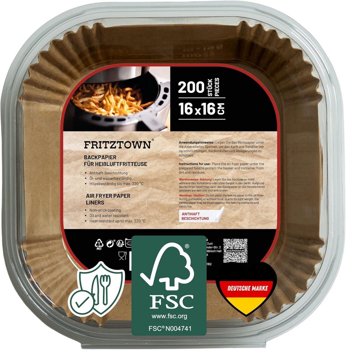 200 Vellen Vierkant Bakpapier voor Airfryer, Oven en Magnetron - Hittebestendig & Vetdicht