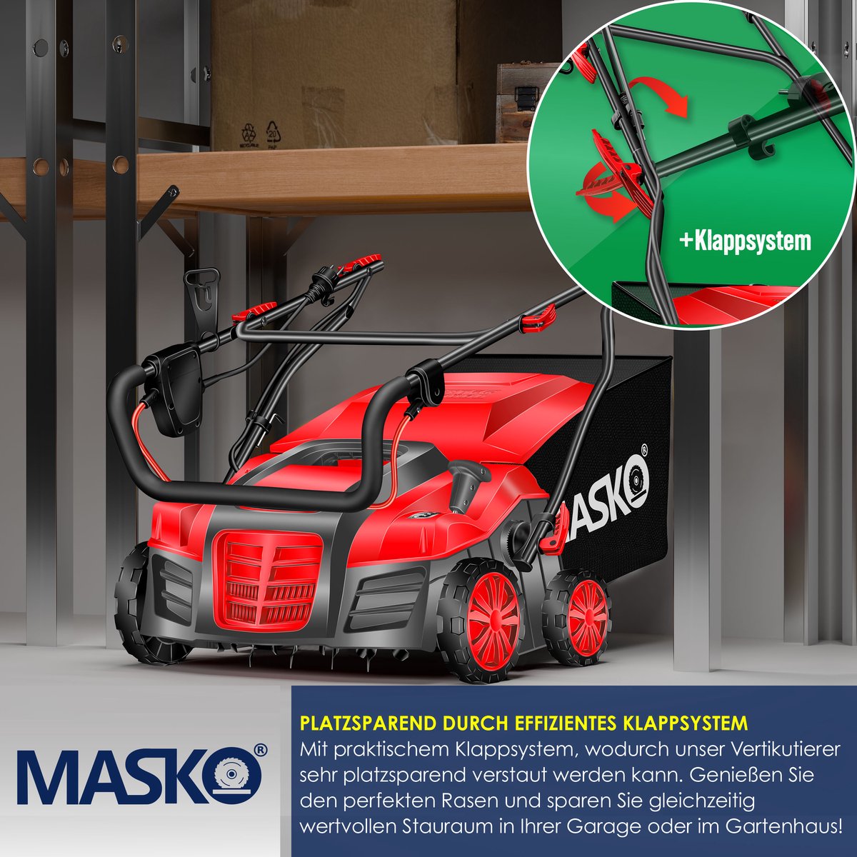 MASKO Verticuteermachine 1800W thumbnail 6