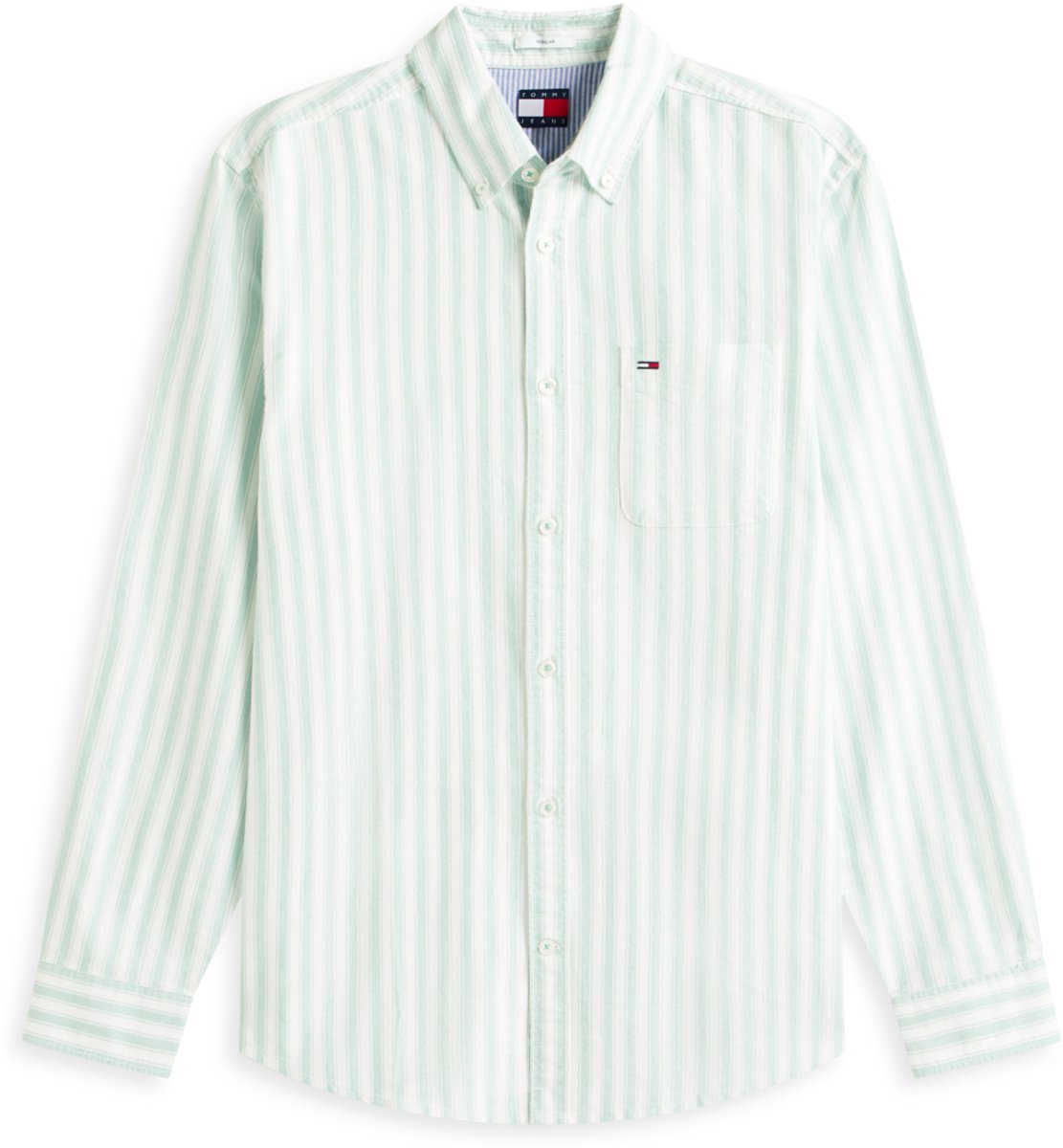 Tommy Jeans Overhemd Tjm Reg Stripe Oxford Dm0dm22790 L5y Bahama Stripe Mannen Creme
