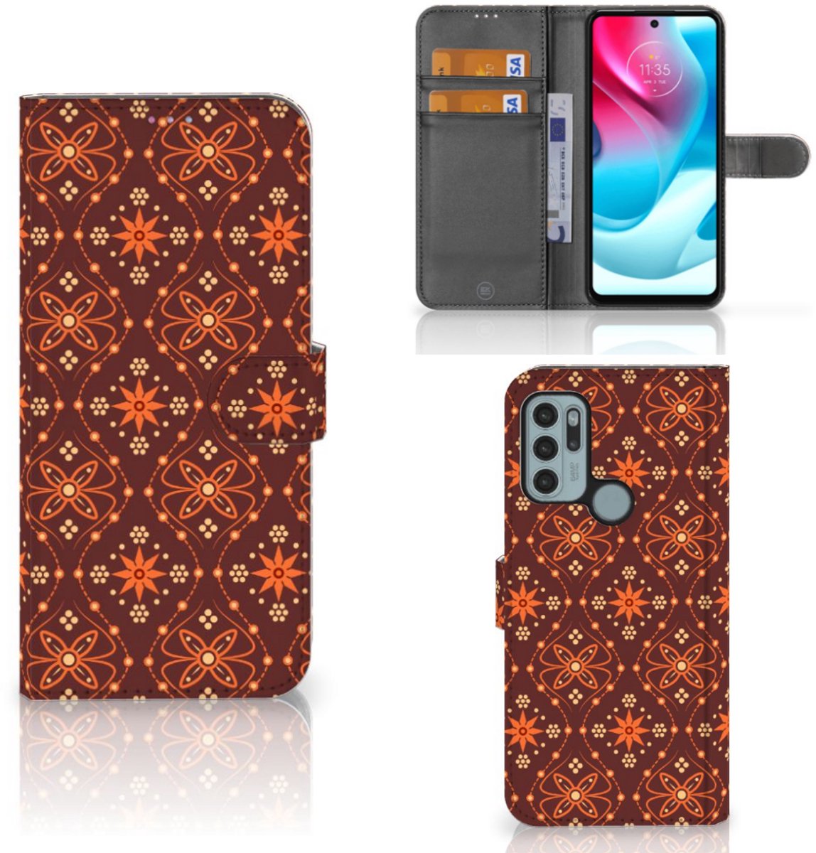 Motorola Moto G60s Telefoon Hoesje Batik Brown