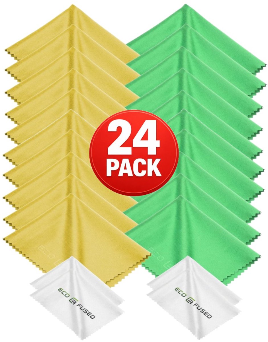 Microvezeldoekjes - 24 Stuks - 18x15 cm & 14x8 cm - Zachte Reinigingsdoeken voor Brillen, Smartphones, Lenzen en Schermen - Herbruikbaar & Krasvrij