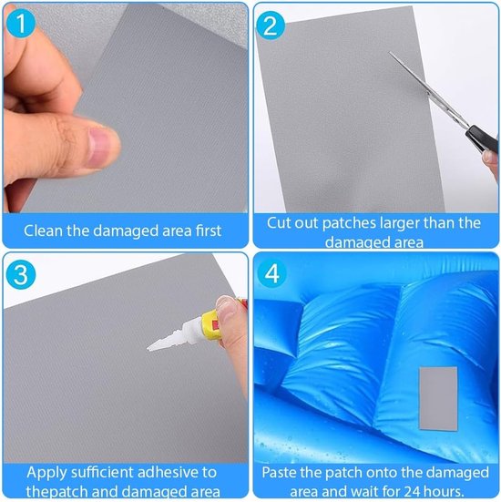 Waterdichte PVC Reparatiepleisters voor Kajak, Boot, en Kano - Set van 4 Stuks van Merkloos — afbeelding 2