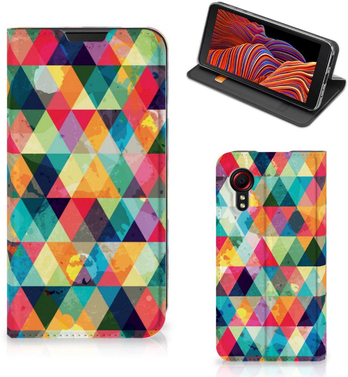 Samsung Galaxy Xcover 5 Hoesje met Magneet Geruit