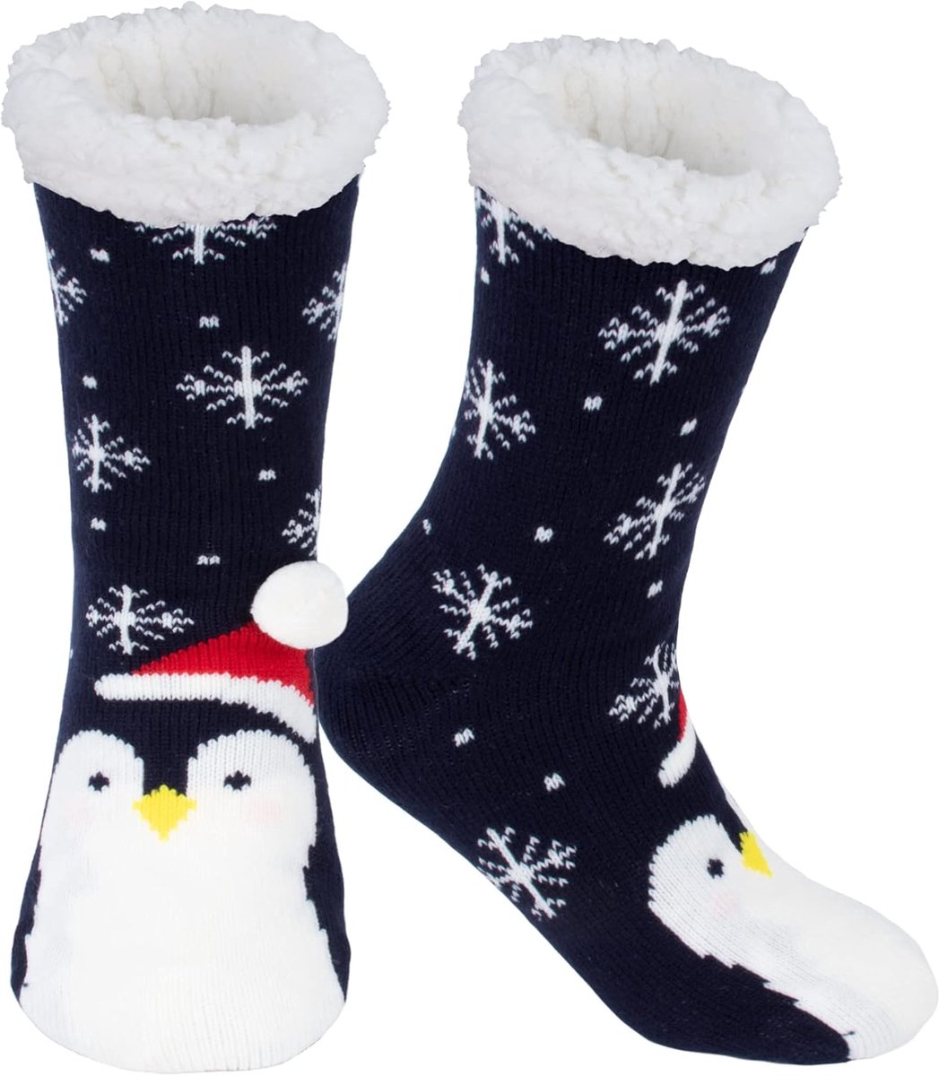 Zachte en comfortabele wintersokken voor dames - antislip, fleecevoering, warm en pluizig gebreid